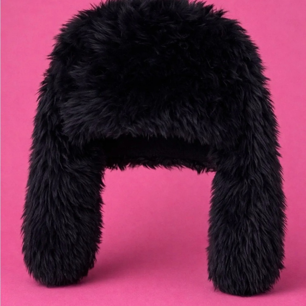 Cozy Black Furry Kids Hat